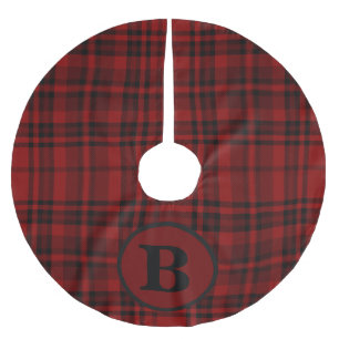 FARMHOUSE RED GINGHAM CHECKERED PLAID  BRUSHED POLYESTER TREE SKIRT