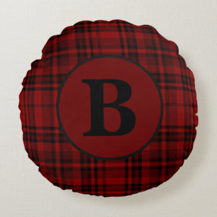 FARMHOUSE RED GINGHAM CHECKERED PLAID THROW PILLOW