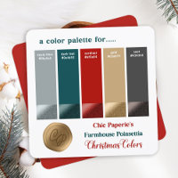 Farmhouse Red & Gold Christmas Colour Palette Card