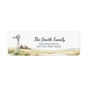 Farmhouse Return Address Labels Personalised