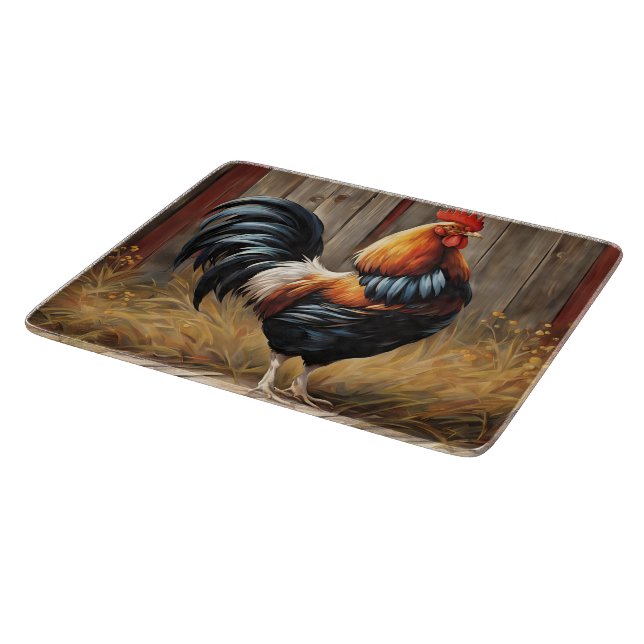 Farmhouse Rooster - Majestic Glory Cutting Board (Corner)