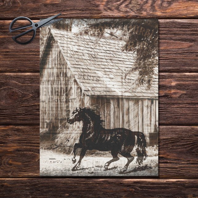 Farmhouse Rustic Barn Horse Decoupage Tissue Paper (Creator Uploaded)