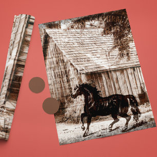 Farmhouse Rustic Barn Horse Wrapping Paper
