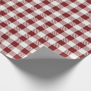Farmhouse Rustic Burgundy Buffalo Check Wrapping Paper