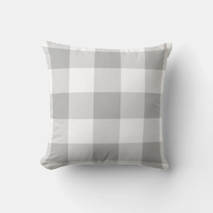 Farmhouse Rustic Grey Buffalo Check Plaid Cushion