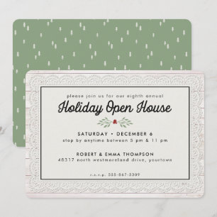 Farmhouse Rustic Lace Christmas Holiday Invitation