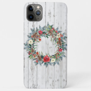 Farmhouse Rustic Wood Shiplap Christmas Wreath 2 iPhone 11 Pro Max Case