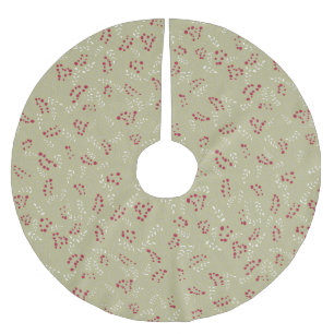 Farmhouse sage green rustic foliage pattern cute brushed polyester tree skirt