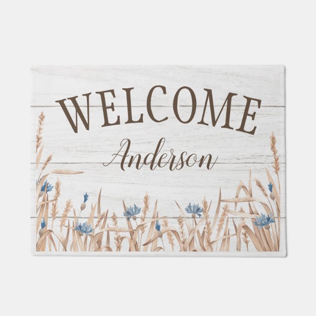 Farmhouse Shiplap Summer Field Signature Doormat (Front)