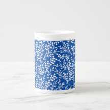 Farmhouse simple floral pattern on blue 
