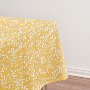 Farmhouse simple floral pattern on yellow tablecloth