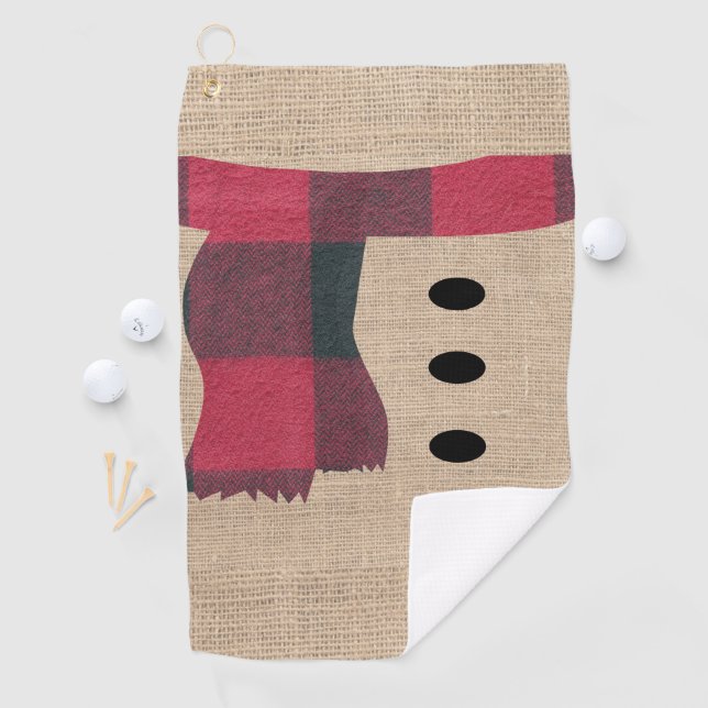 Farmhouse Snowman Winter Theme Golf Accessories Towel (InSitu)