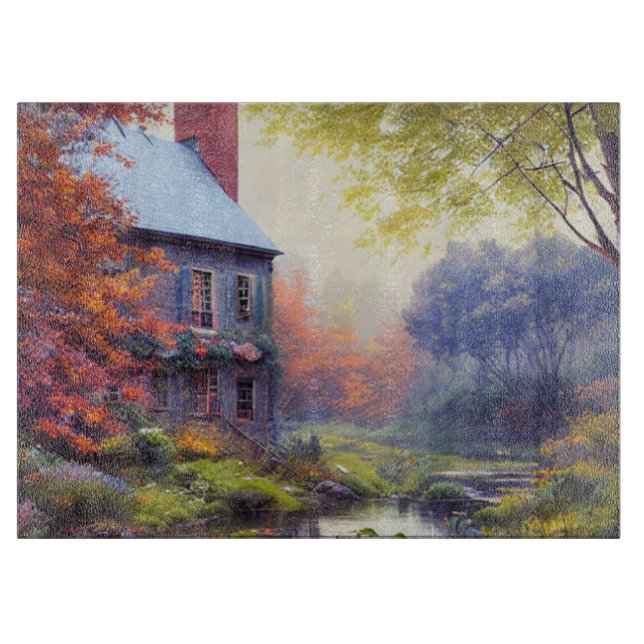 Farmhouse/stream/woods/painting  cutting board (Front)