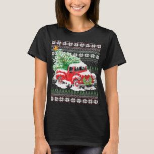 Farmhouse Style Farm Red Christmas Truck Holiday T T-Shirt