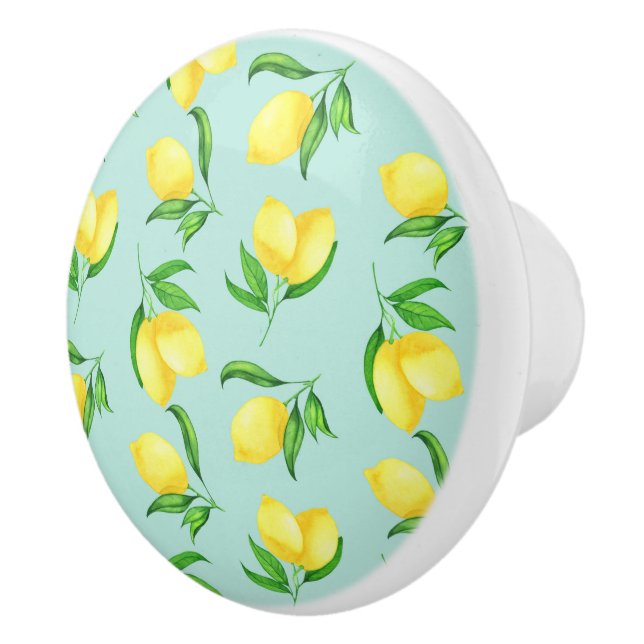 Farmhouse Style Lemons Ceramic Knob (Right)