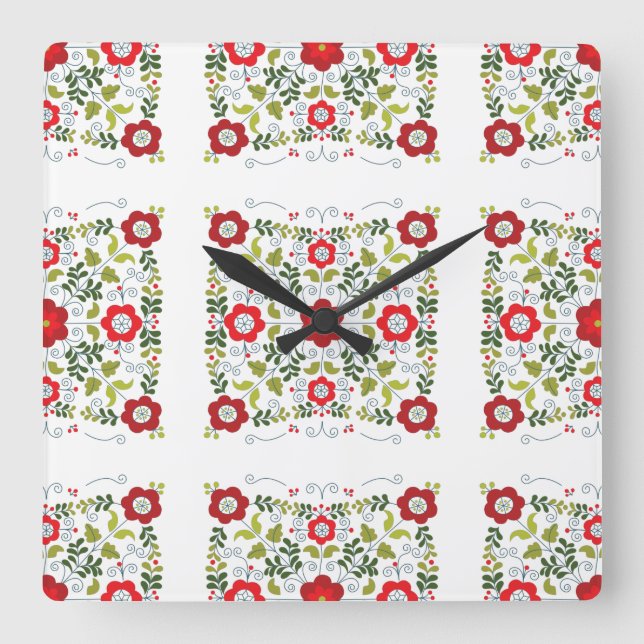 Farmhouse Style Matyo  Square Wall Clock (Front)