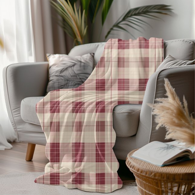 Farmhouse Style Rustic Red Chequered Cosy  Fleece Blanket (Creator Uploaded)