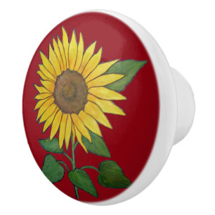 Farmhouse Sunflower Ceramic pull/knob Knob