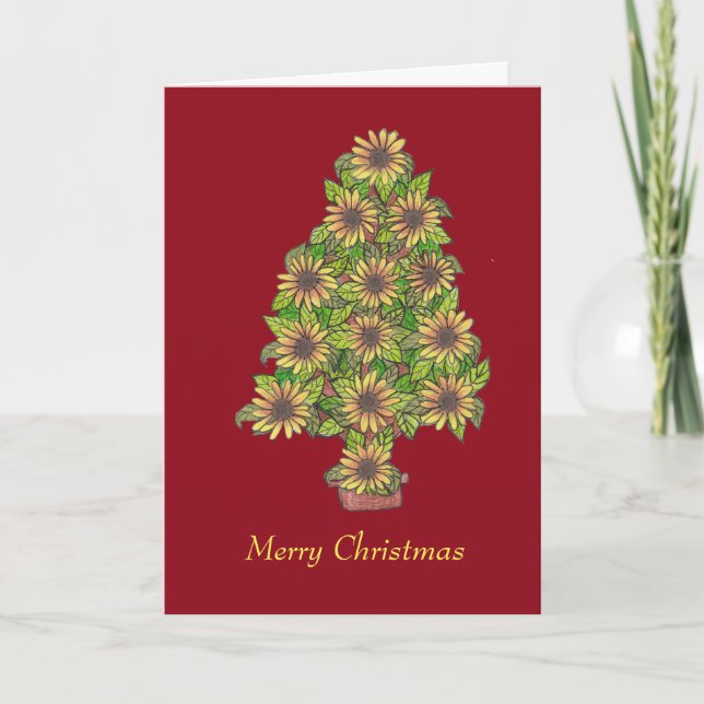 Farmhouse Sunflower Christmas Card (Front)
