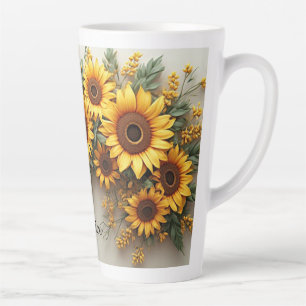 Farmhouse Sunflower Garden Art Latte Mug