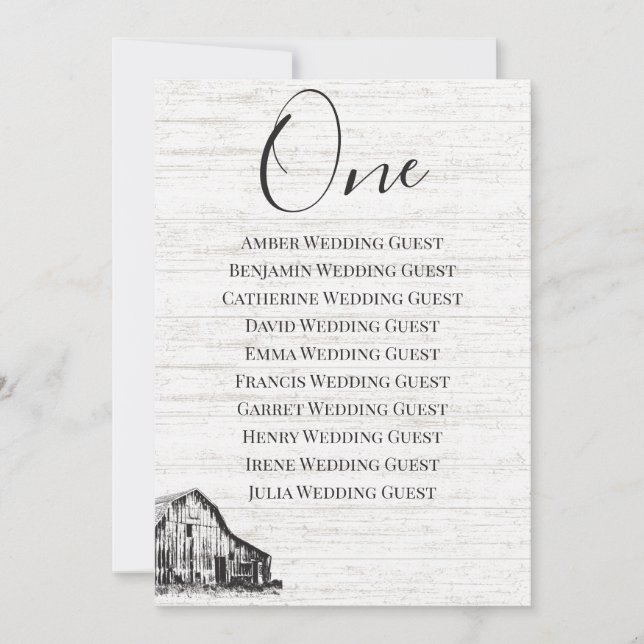 Farmhouse Table Seating Card (Front)