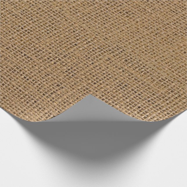 Farmhouse tan grain sack burlap fabric rustic  wrapping paper (Corner)