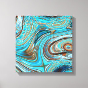 farmhouse teal blue Woodgrain turquoise swirls Canvas Print