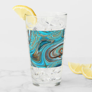 farmhouse teal blue Woodgrain turquoise swirls Glass