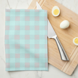 Farmhouse Teal Plaid Cow   Monogram Tea Towel