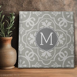 Farmhouse Tile Pattern Custom Monogram<br><div class="desc">A popular design with neutral colours and an area to add your monograms or name. Trendy colours and patterns for your home. If you need to adjust the initials,  click on the customise button and make changes.</div>