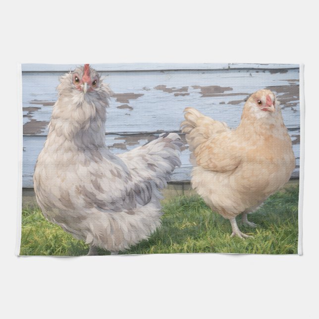 Farmhouse - Two Chickens Tea Towel (Horizontal)