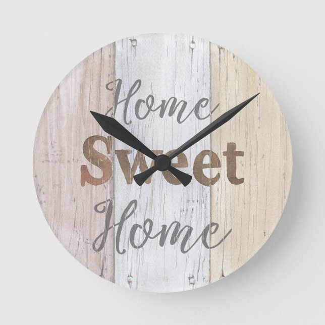 Farmhouse VI | Home Sweet Home Round Clock (Front)