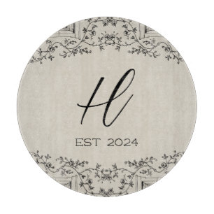 Farmhouse Vines Custom Established Year Cutting Board