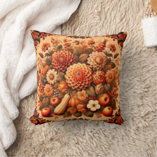 Farmhouse Vintage Rustic Fall Autumn Orange Colour Cushion