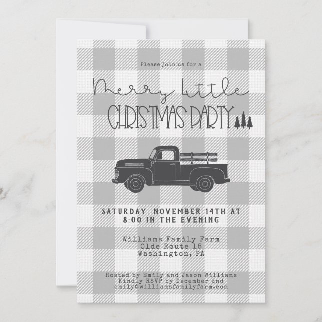 Farmhouse Vintage Truck Christmas Party Invitation (Front)