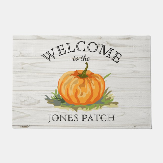 Farmhouse Welcome to Our Pumpkin Patch Signature Doormat (Front)