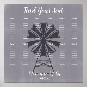 Farmhouse Windmill Concrete Wedding Seating Chart