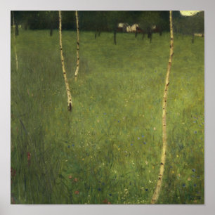 Farmhouse with Birch Trees, 1900 Poster
