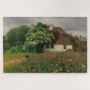 Farmhouse with Meadow Flowers  Jigsaw Puzzle