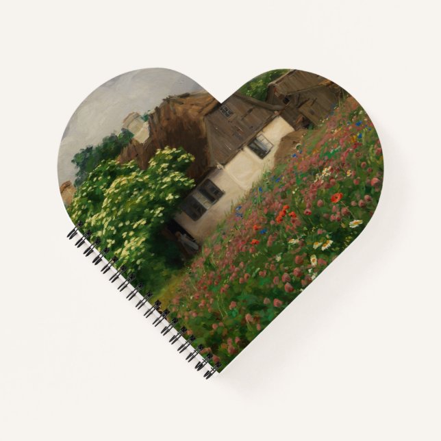 Farmhouse with Meadow Flowers  Notebook (Front)