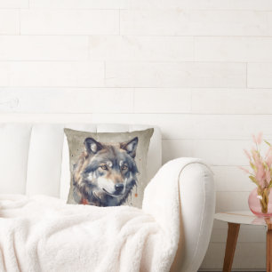 Farmhouse Wolf Animal Nature Wall Art Prints  Cushion