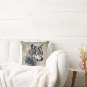 Farmhouse Wolf Animal Nature Wall Art Prints  Cushion