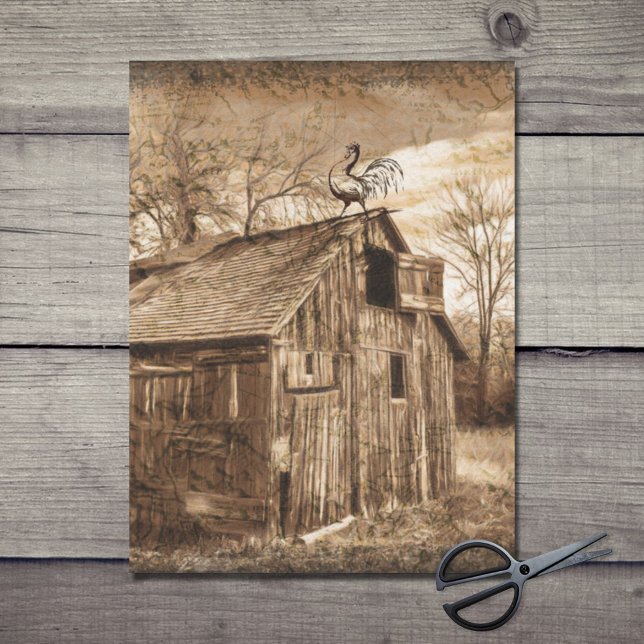 Farmhouse Wood Barn Chicken Decoupage Tissue Paper (Creator Uploaded)