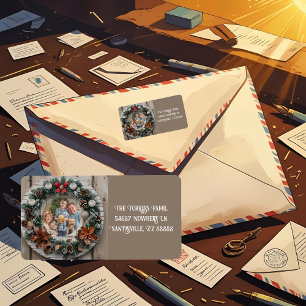  Farmhouse Wreath Customisable Family Label