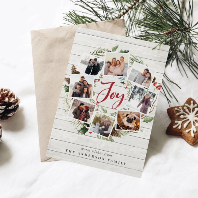 Farmhouse Wreath | Holiday Photo Collage Card (Creator Uploaded)
