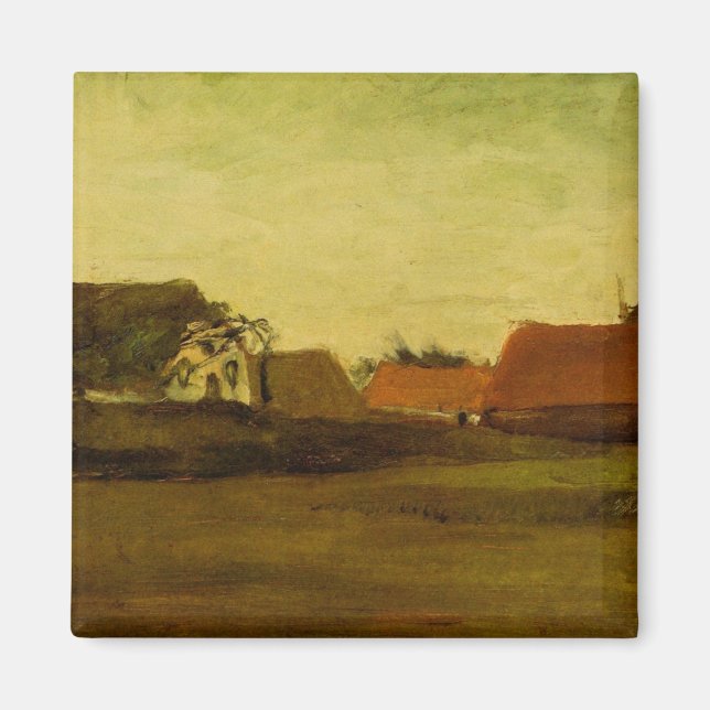 Farmhouses in Loosduinen Hague by Vincent van Gogh Magnet (Front)