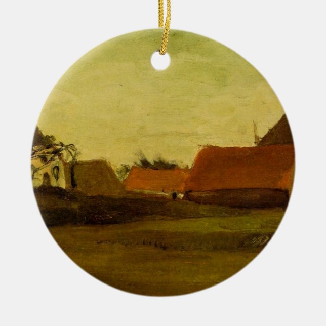 Farmhouses in Loosduinen near The Hague... Ceramic Ornament (Front)