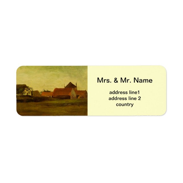 Farmhouses in Loosduinen near The Hague... Return Address Label (Front)