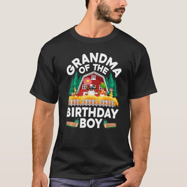 Farming Animals Bday Party Grandma Of The Birthday T-Shirt (Front)