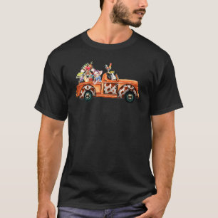Farming Animals Cute Cow Pig Heifer Dog Flower On T-Shirt